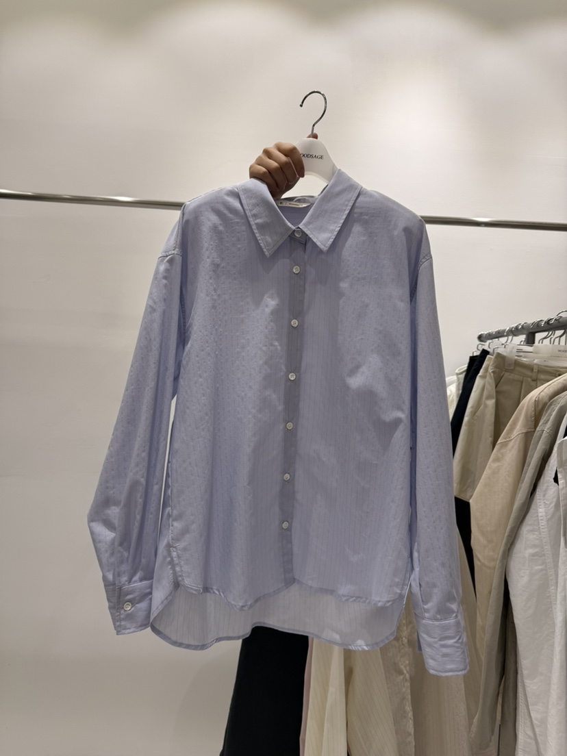 WOOD SAGE韓國直郵女士新品職業時尚熱賣襯衫蕾絲衫條紋WOOD SAGE襯衫/蕾絲衫圖色4