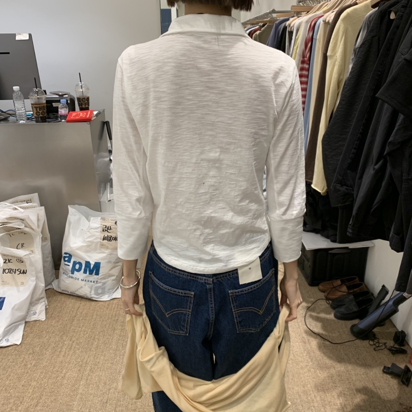 SELF SERVICE韓國直郵實拍女士新款職業26春夏長袖T恤寬松SELF SERVICE長袖T恤