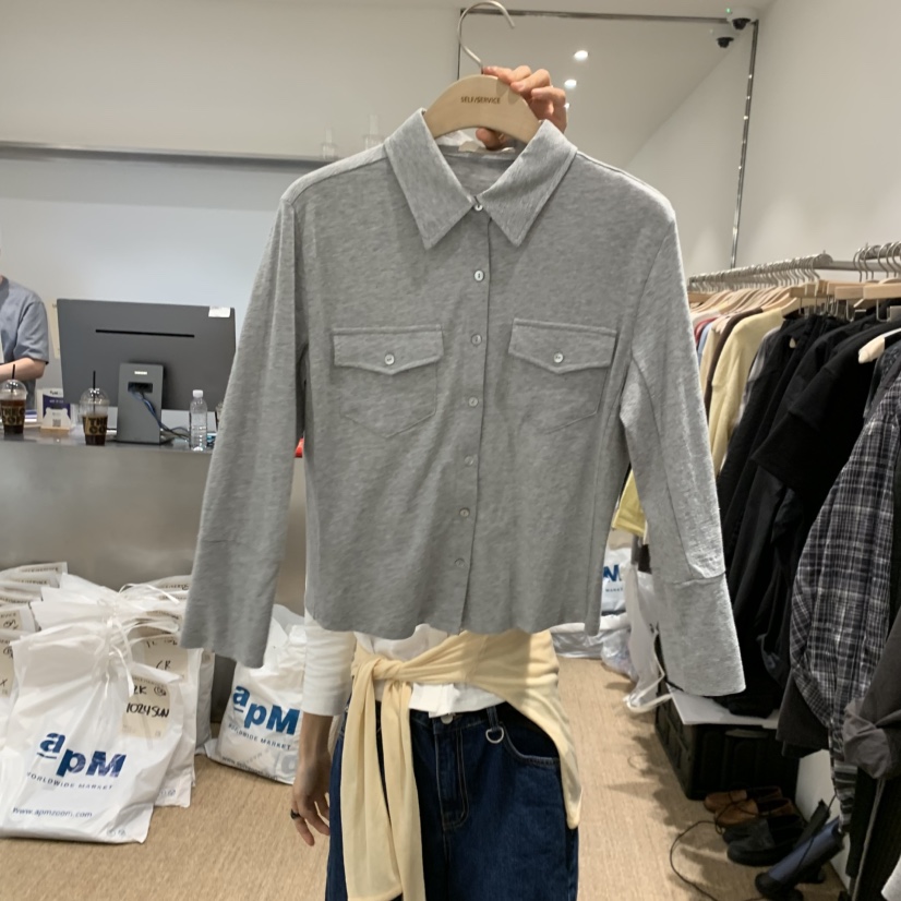 SELF SERVICE韓國直郵實拍女士新款職業26春夏長袖T恤寬松SELF SERVICE長袖T恤圖色3