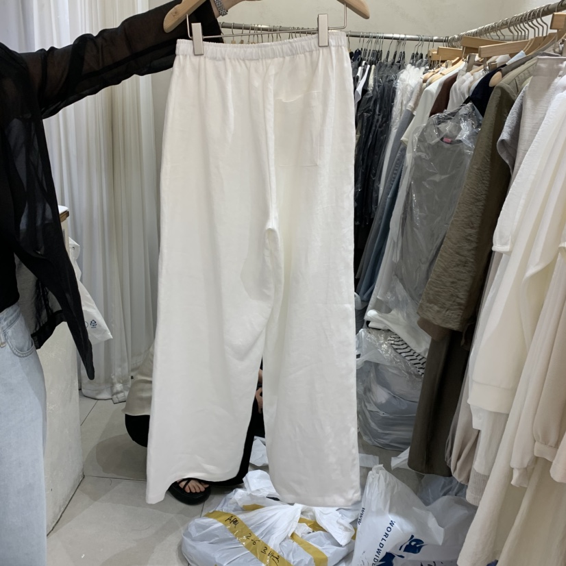 LE VASE韓國代購女士新款時尚26春夏職業推薦休閑褲亞麻LE VASE休閑褲