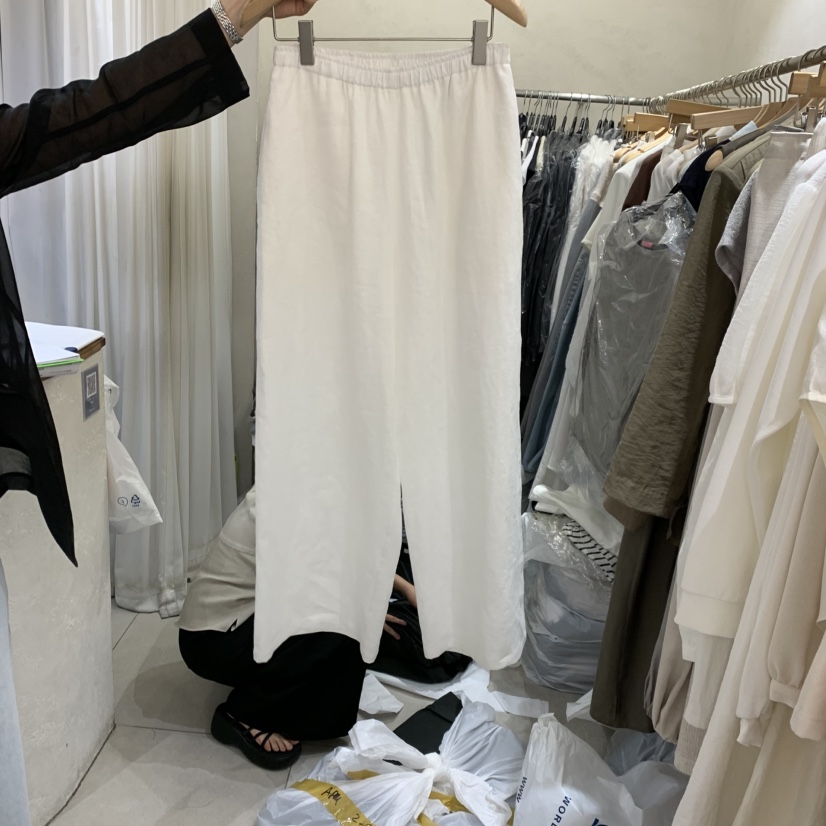 LE VASE韓國代購女士新款時尚26春夏職業推薦休閑褲亞麻LE VASE休閑褲圖色1