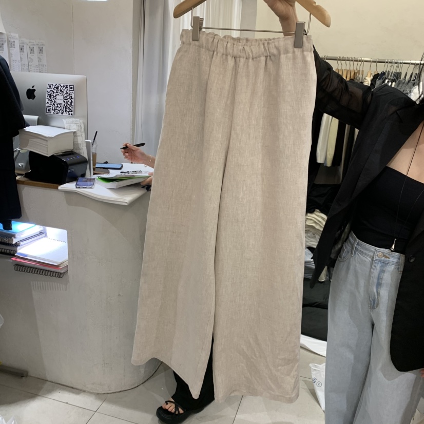 LE VASE韓國代購女士新款時尚26春夏職業推薦休閑褲亞麻LE VASE休閑褲圖色3
