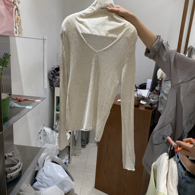 TEMPTING韓國東大門代購女士新品推薦職業人氣針織衫開衩TEMPTING針織衫圖色2