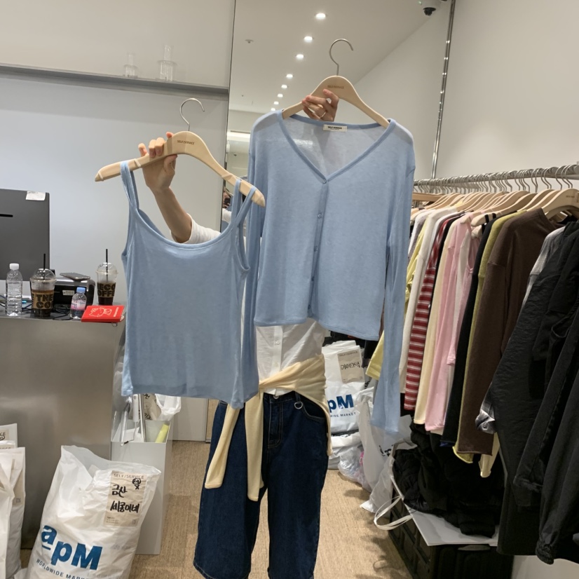 SELF SERVICE韓國直郵女裝新款時尚26春夏針織衫羊毛絲質開衫SELF SERVICE針織衫