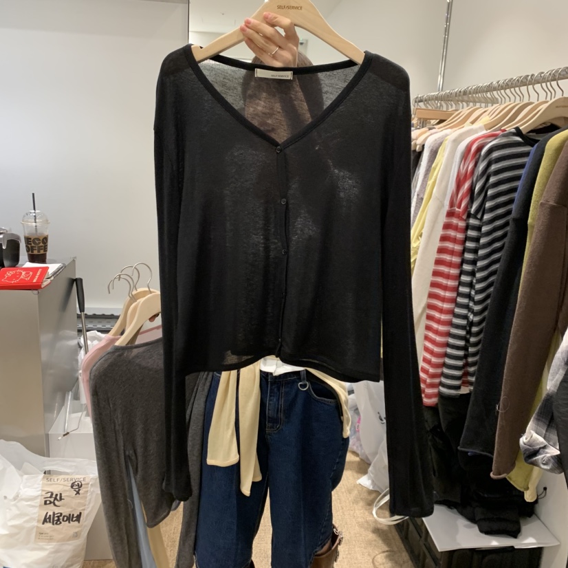 SELF SERVICE韓國直郵女裝新款時尚26春夏針織衫羊毛絲質開衫SELF SERVICE針織衫圖色6