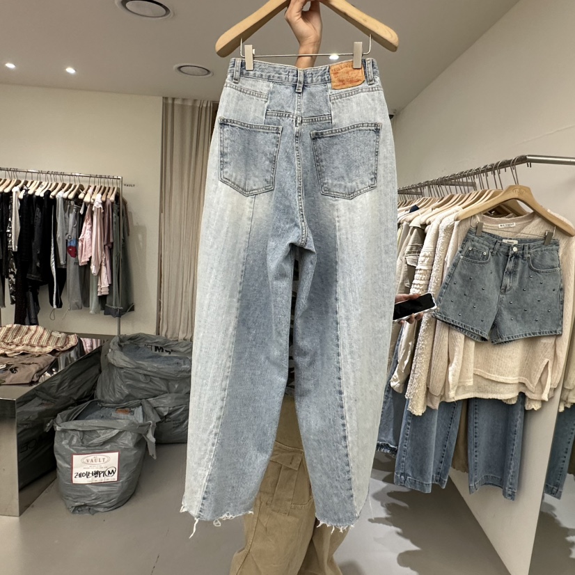 VAULT韓國直郵女裝新款職業休閑人氣推薦26春夏牛仔褲蕾絲VAULT牛仔褲