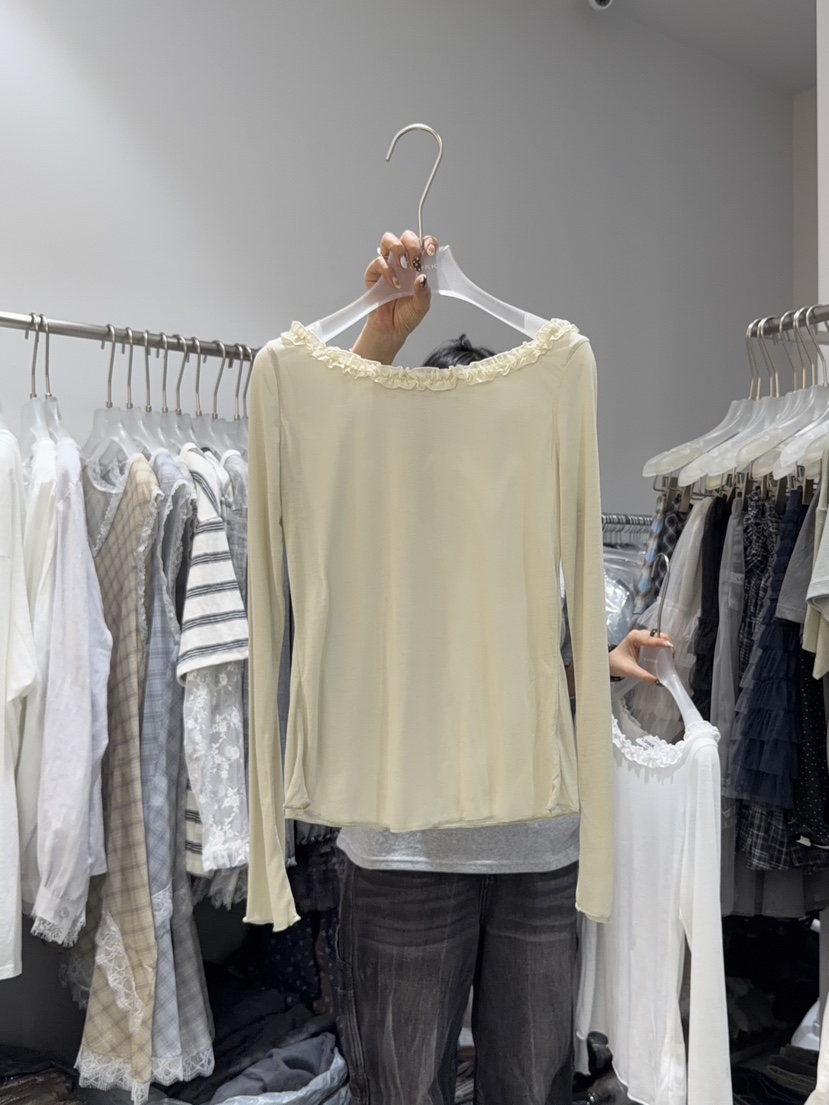 LOOKK/MIMME韓國直郵女裝新款熱賣時尚職業26春夏長袖T恤緞面LOOKK/MIMME長袖T恤圖色2