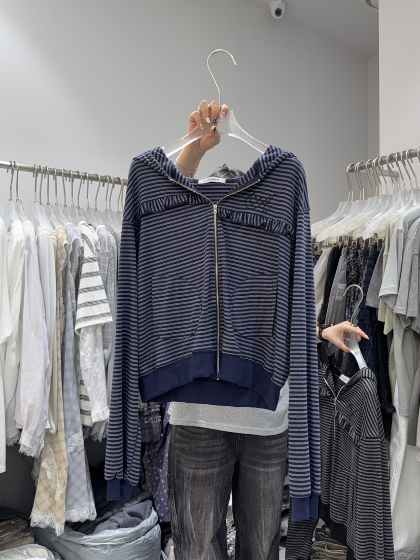 LOOKK/MIMME韓國直郵實拍女裝新款26春夏熱賣衛衣刺繡拉鏈LOOKK/MIMME衛衣圖色3