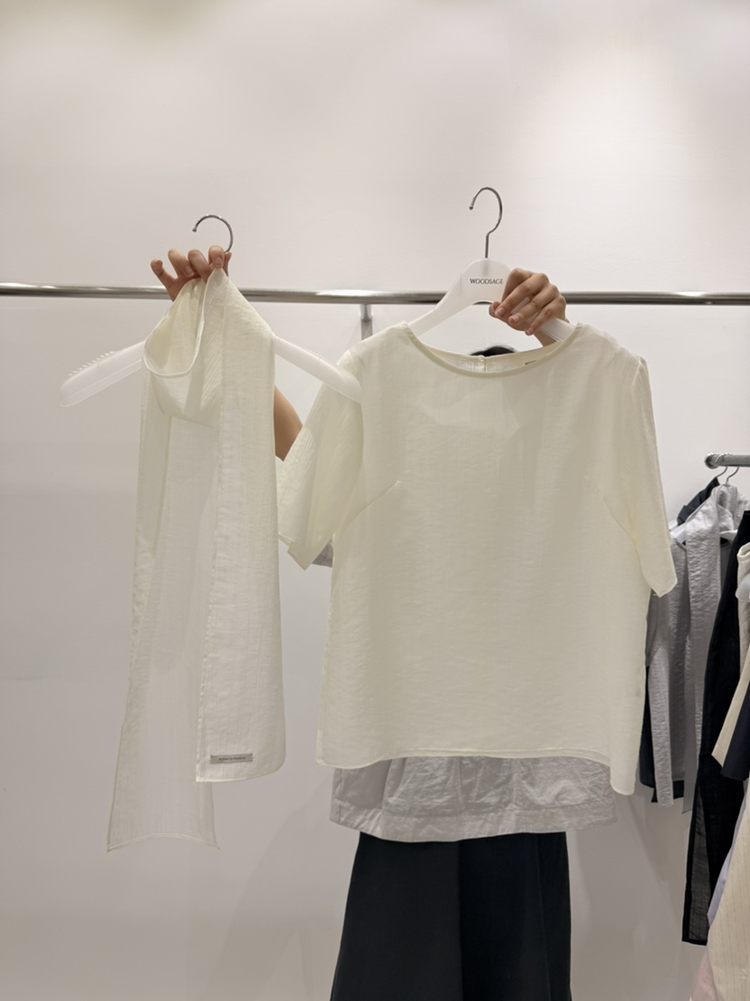 WOOD SAGE韓國代購女士新品熱賣26春夏時尚推薦套裝圍巾WOOD SAGE套裝圖色1