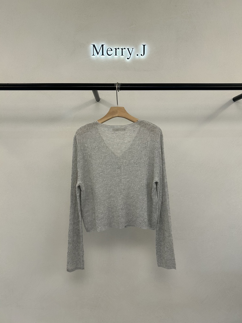 MERRY-J韓國直郵實拍女裝新品人氣休閑針織衫V領柔軟開衫MERRY-J針織衫