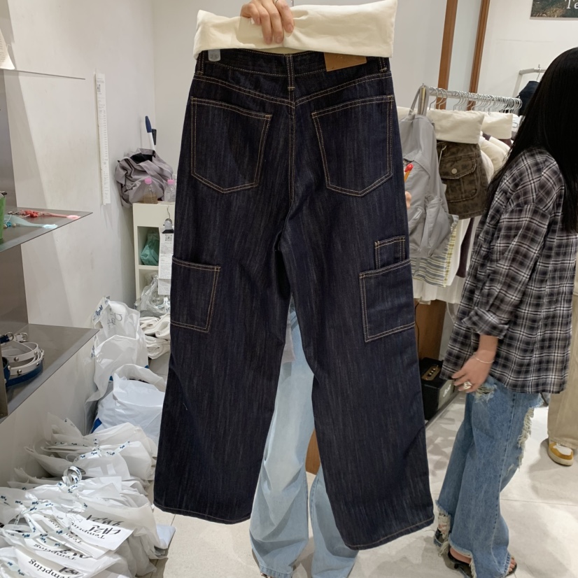 TEMPTING韓國直郵實拍女裝新品熱賣人氣職業牛仔褲不褪色TEMPTING牛仔褲