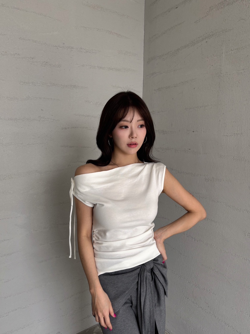 TOO HOT韓國東大門代購女裝新款時尚熱賣26春夏吊帶背心褶皺TOO HOT吊帶/背心