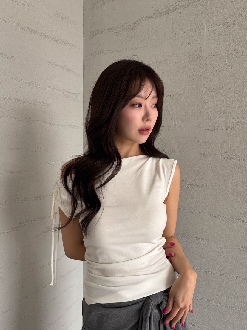 TOO HOT韓國東大門代購女裝新款時尚熱賣26春夏吊帶背心褶皺TOO HOT吊帶/背心