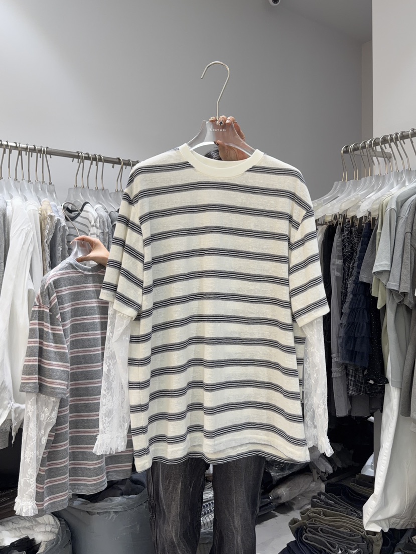 LOOKK/MIMME韓國代購女士新品26春夏熱賣推薦長袖T恤假兩件LOOKK/MIMME長袖T恤圖色1