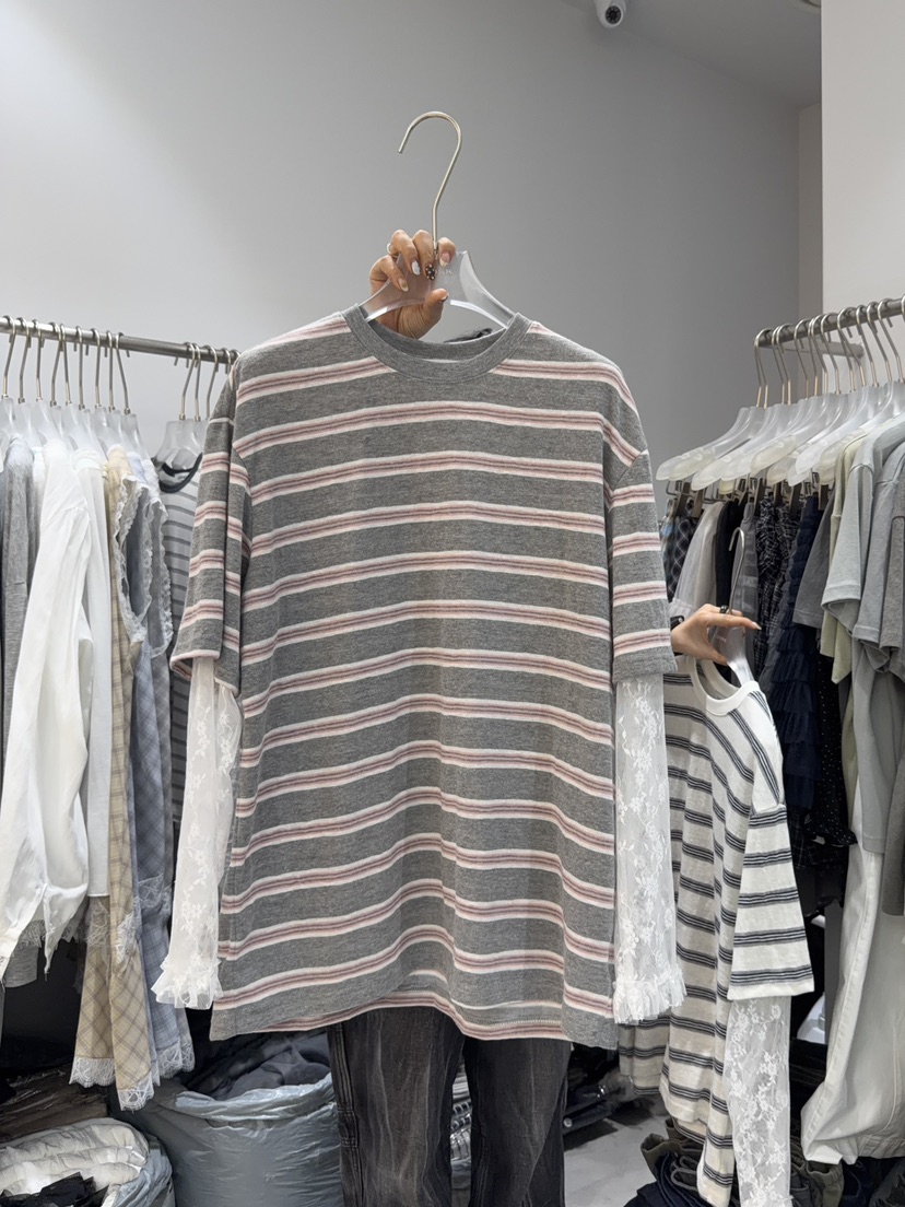 LOOKK/MIMME韓國代購女士新品26春夏熱賣推薦長袖T恤假兩件LOOKK/MIMME長袖T恤圖色2