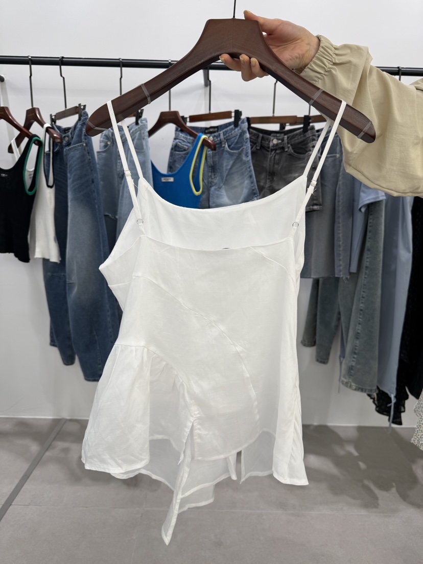 WATERMELON韓國東大門代購女士新款人氣職業吊帶背心褶皺WATER MELON吊帶/背心圖色2