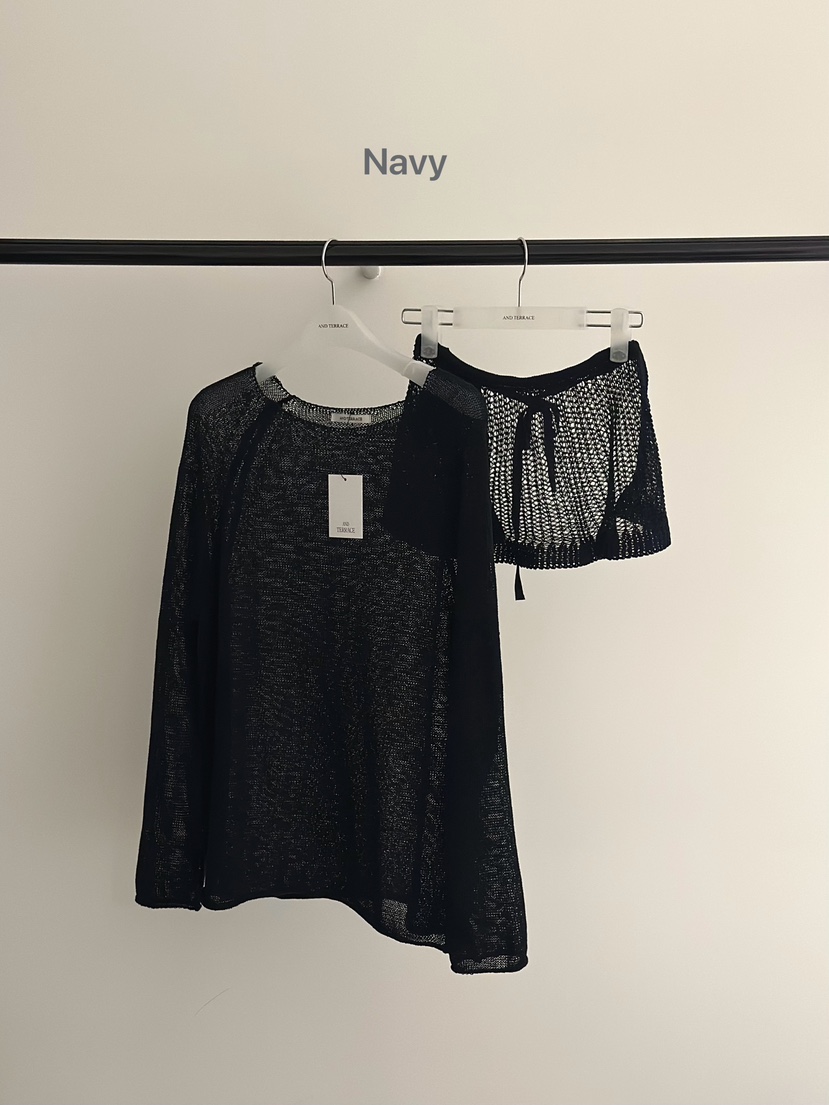 ANDTERRACE韓國東大門代購女士新品人氣熱賣時尚套裝套裝ANDTERRACE套裝圖色2海軍