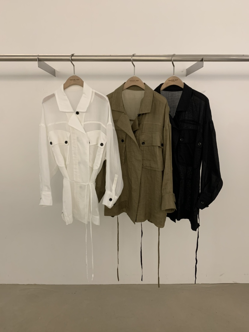 UNDER KEY韓國直郵女裝新款時尚熱賣職業26春夏夾克含腰繩UNDER KEY夾克