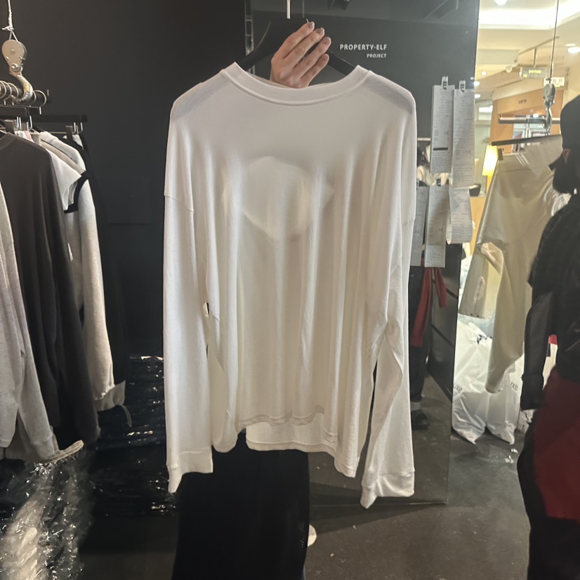 ELF-L韓國東大門直郵女士新款職業熱賣休閑推薦長袖T恤開衩PROJECT ELF/ELF-L長袖T恤圖色2白色