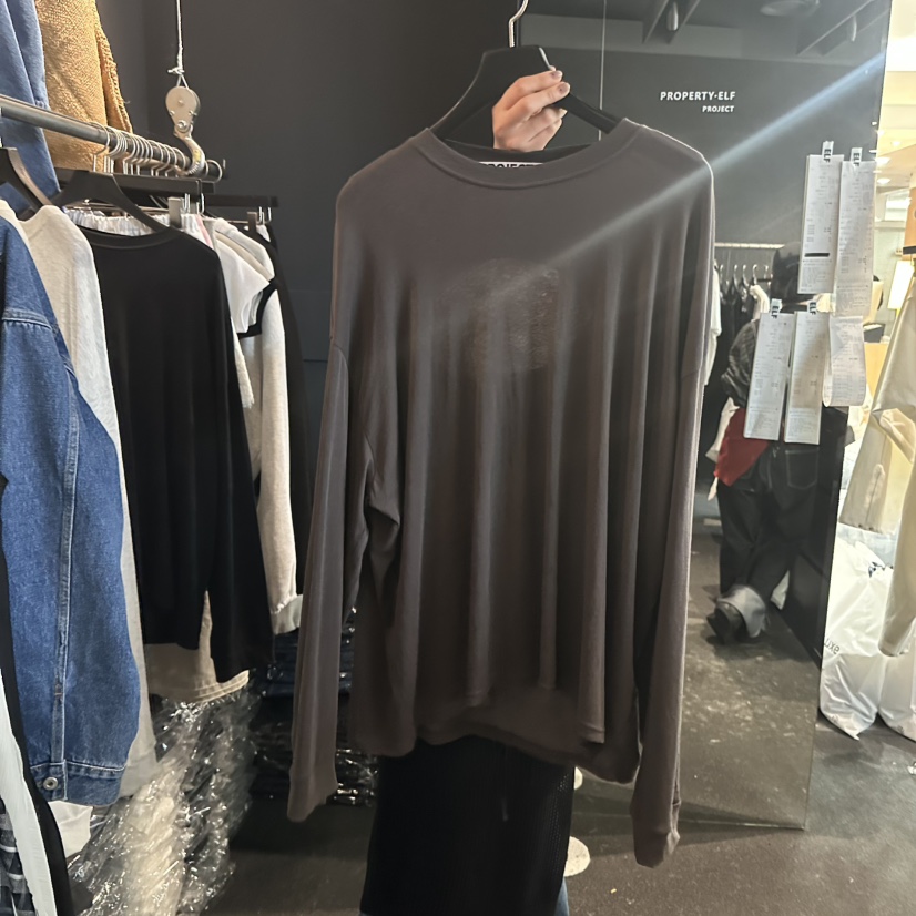 ELF-L韓國東大門直郵女士新款職業熱賣休閑推薦長袖T恤開衩PROJECT ELF/ELF-L長袖T恤圖色3墨色