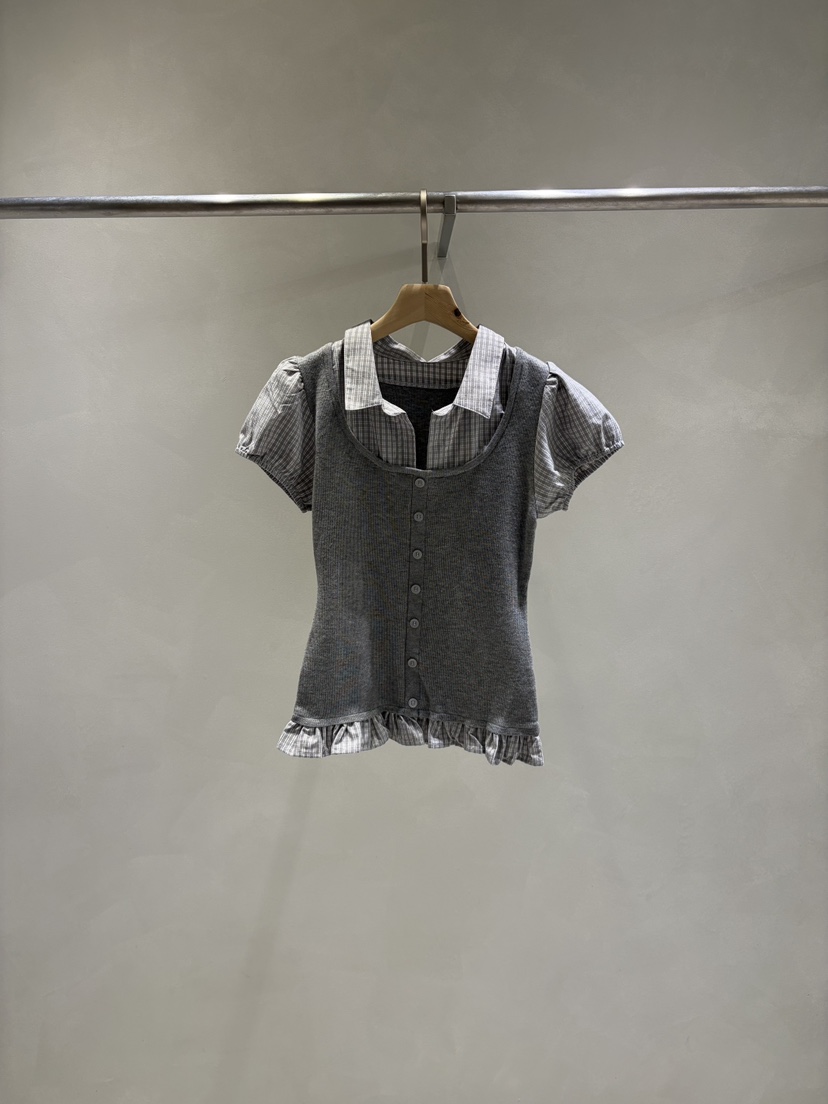 TOO HOT韓國直郵實拍女士新品26春夏熱賣襯衫蕾絲衫假兩件TOO HOT襯衫/蕾絲衫圖色1