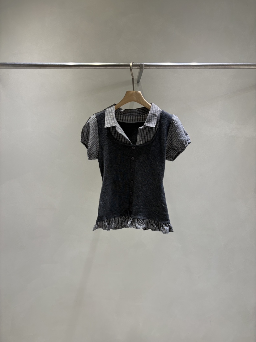 TOO HOT韓國直郵實拍女士新品26春夏熱賣襯衫蕾絲衫假兩件TOO HOT襯衫/蕾絲衫圖色2