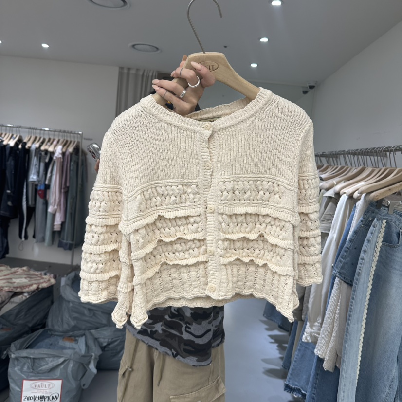 VAULT韓國直郵女士新品職業熱賣時尚推薦26春夏休閑針織衫VAULT針織衫圖色1白色