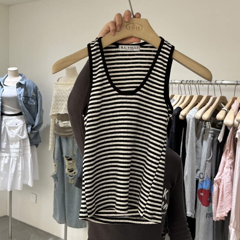 VAULT韓國東大門代購女裝新品休閑人氣26春夏推薦吊帶背心VAULT吊帶/背心圖色3黑色