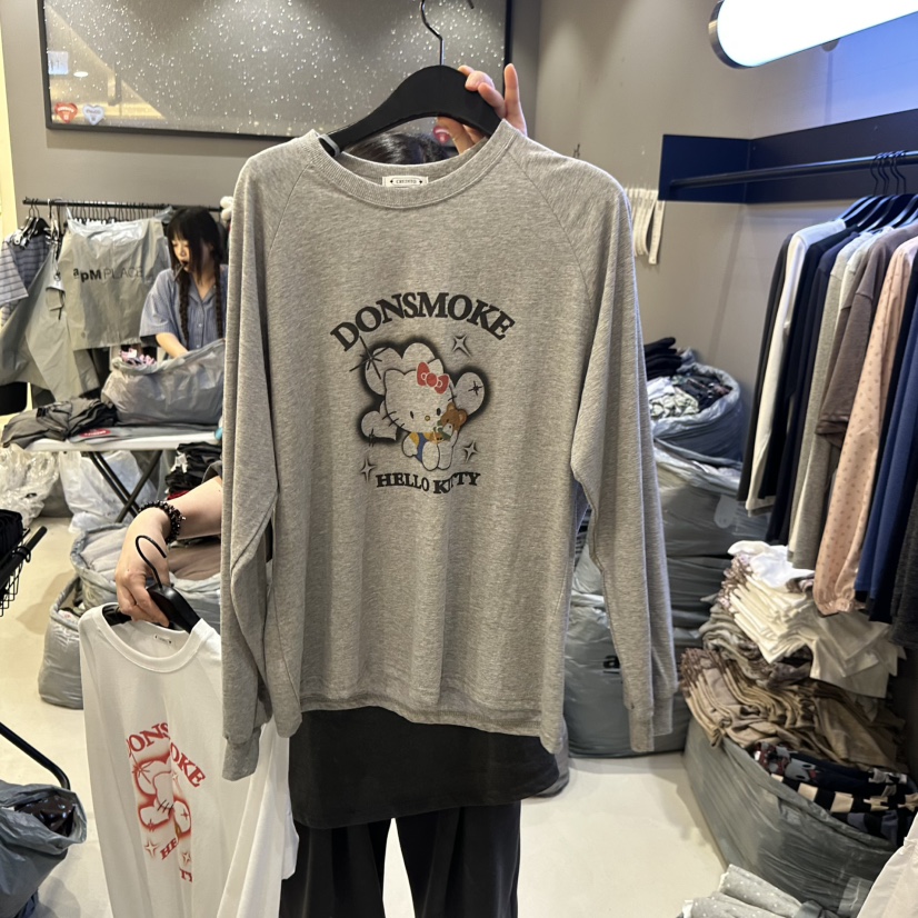 CREDITO韓國直郵女士新品休閑人氣熱賣時尚推薦26春夏長袖T恤CREDITO長袖T恤圖色1