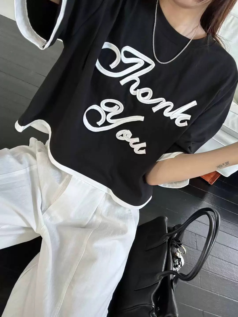 BLACKFRIDAY韓國東大門直郵女士新品熱賣時尚人氣T恤撞色BLACK FRIDAYT恤圖色2