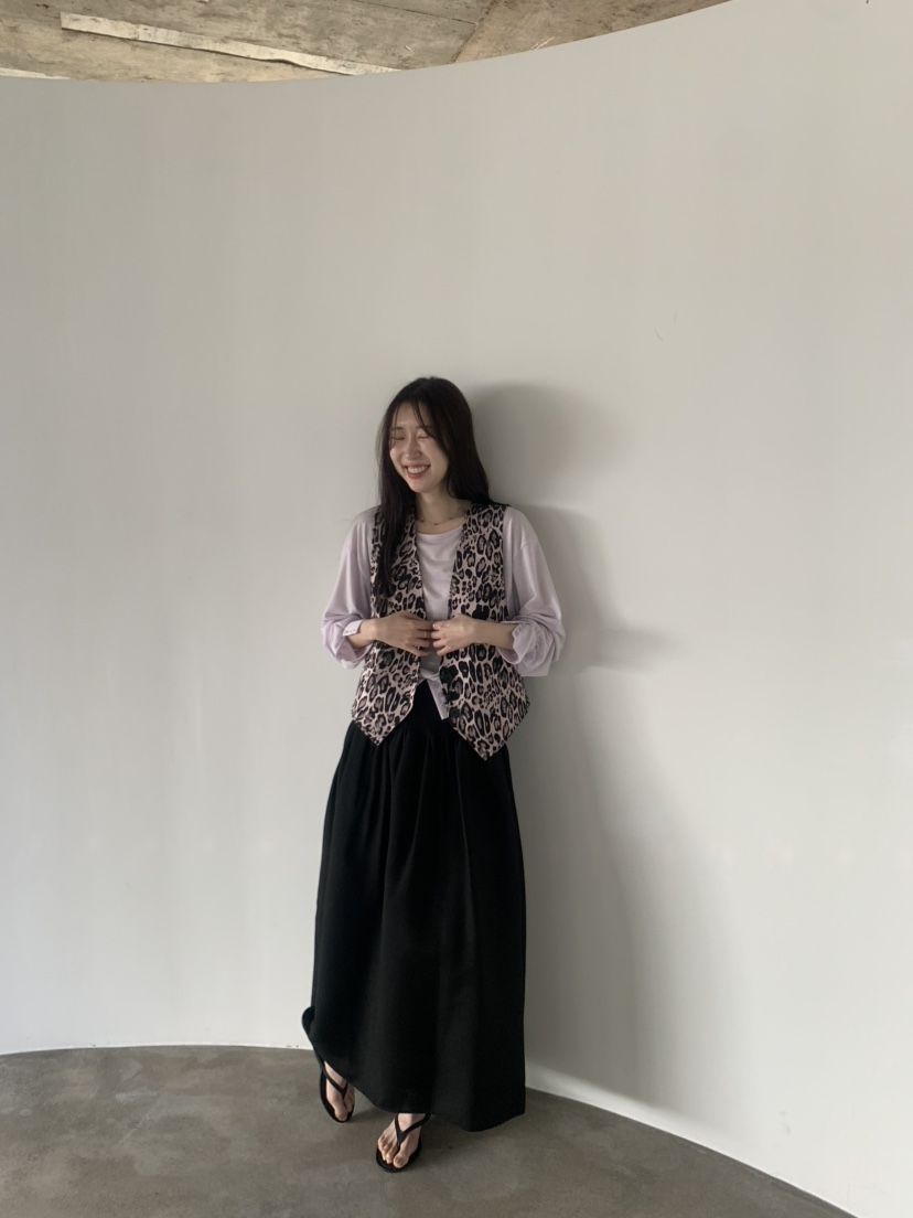 LE AVE韓國直郵實拍女裝新款熱賣時尚26春夏休閑馬甲豹紋LE AVE馬甲