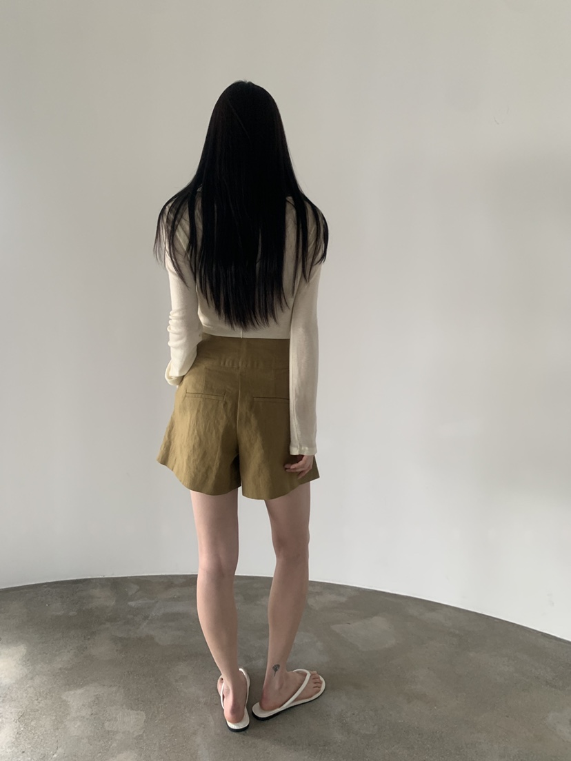 LE AVE韓國東大門代購女士新品職業26春夏熱賣休閑短褲亞麻LE AVE短褲