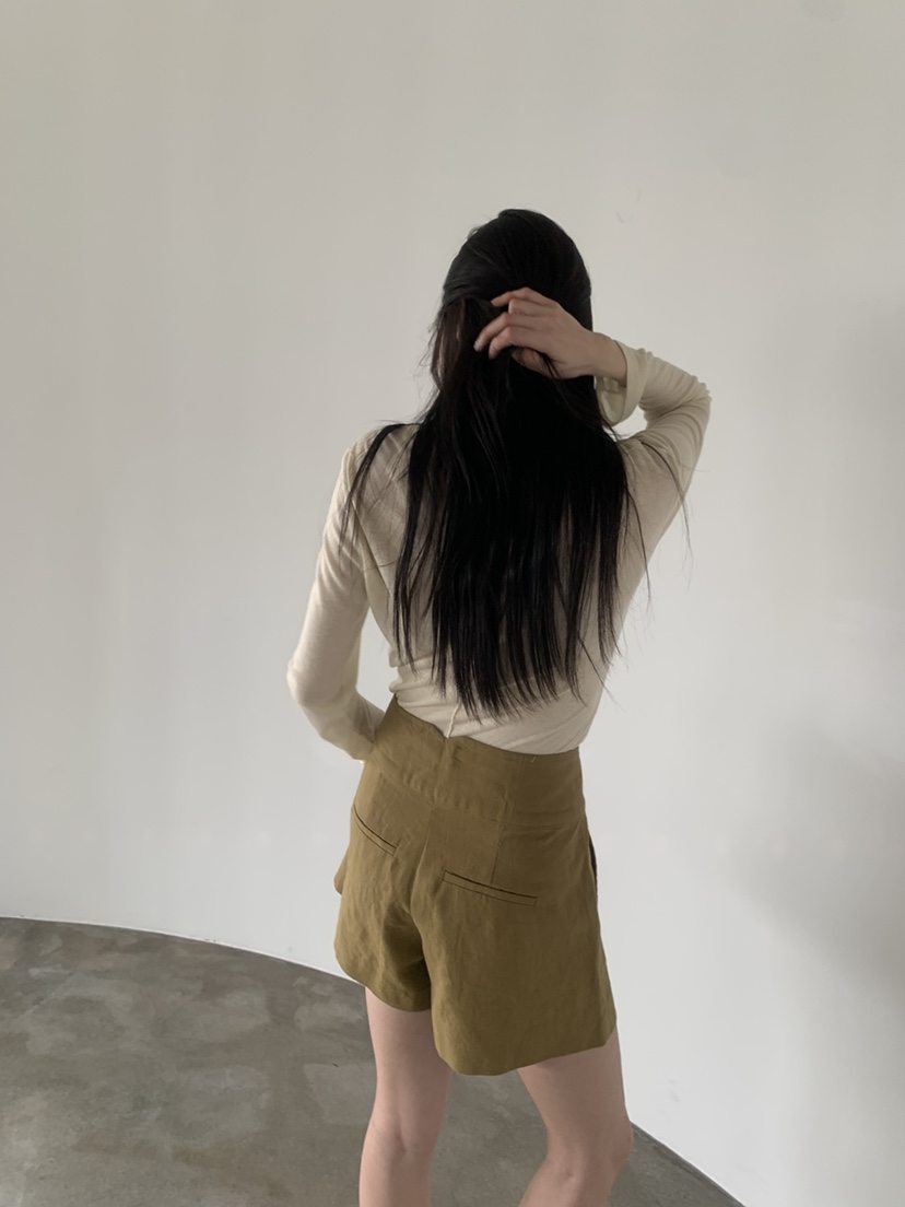 LE AVE韓國東大門代購女士新品職業26春夏熱賣休閑短褲亞麻LE AVE短褲