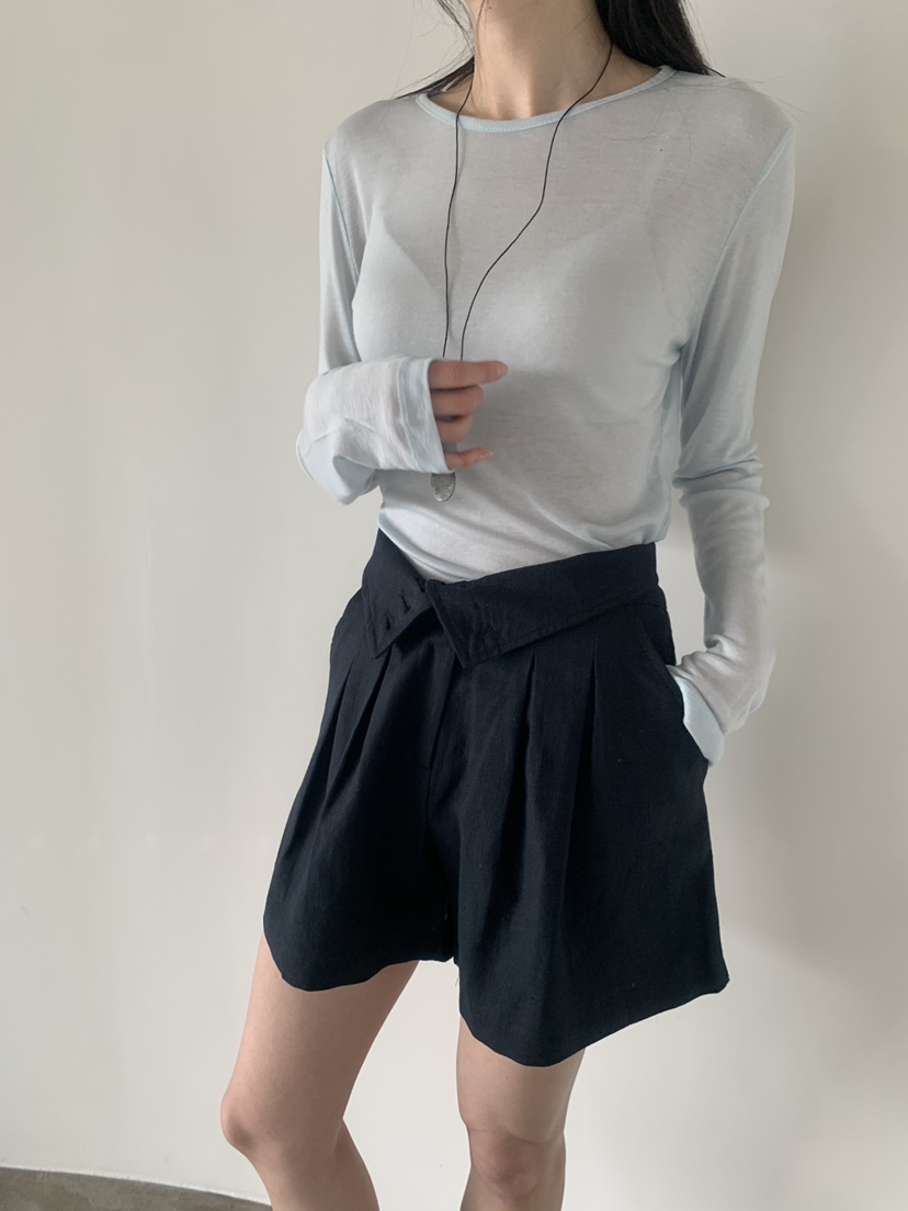 LE AVE韓國東大門代購女士新品職業26春夏熱賣休閑短褲亞麻LE AVE短褲