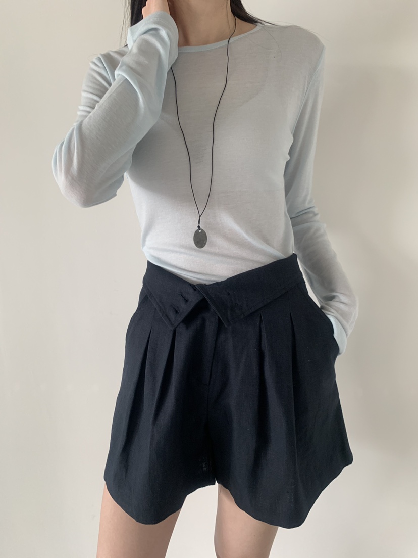 LE AVE韓國東大門代購女士新品職業26春夏熱賣休閑短褲亞麻LE AVE短褲