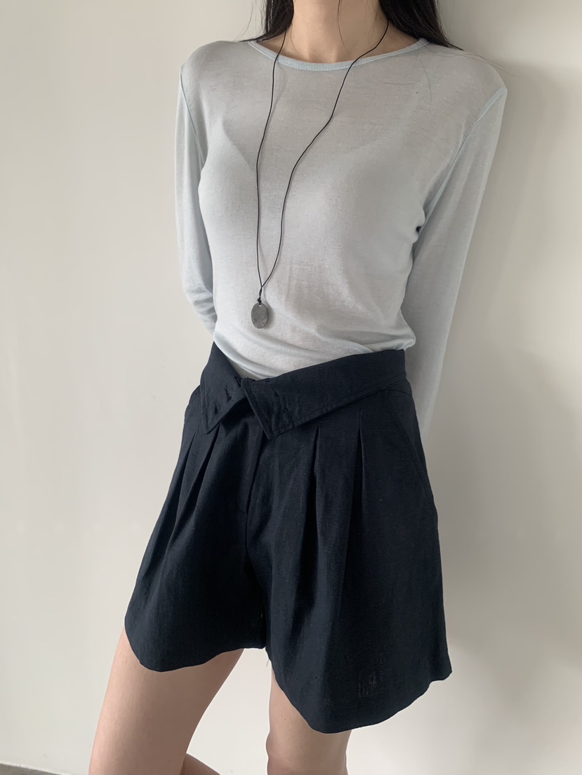 LE AVE韓國東大門代購女士新品職業26春夏熱賣休閑短褲亞麻LE AVE短褲