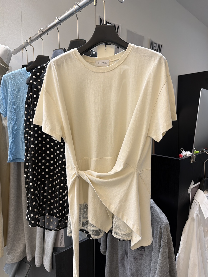 LE AVE韓國代購女裝新款休閑26春夏推薦人氣職業時尚T恤LE AVET恤圖色1