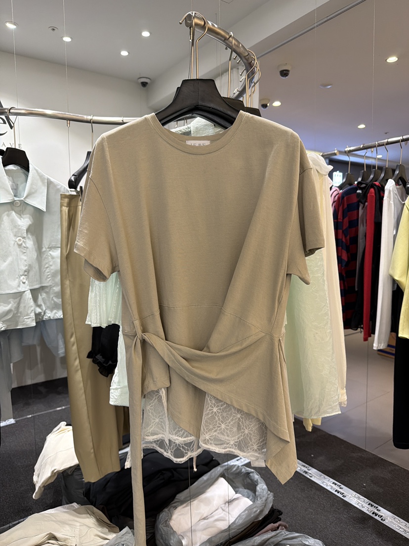 LE AVE韓國代購女裝新款休閑26春夏推薦人氣職業時尚T恤LE AVET恤圖色2