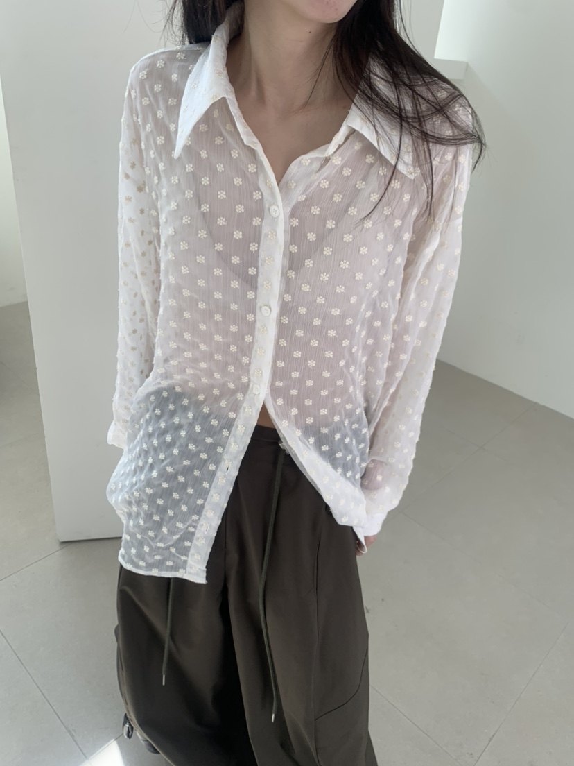 LE AVE韓國東大門代購女裝新款人氣時尚休閑26春夏襯衫蕾絲衫LE AVE襯衫/蕾絲衫