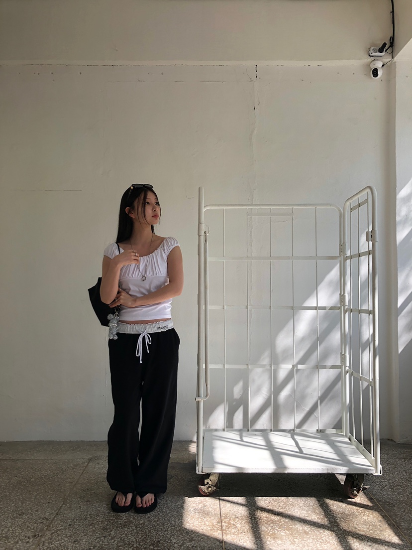 UNBOUND韓國代購女裝新款26春夏熱賣時尚休閑人氣休閑褲刺繡UNBOUND休閑褲