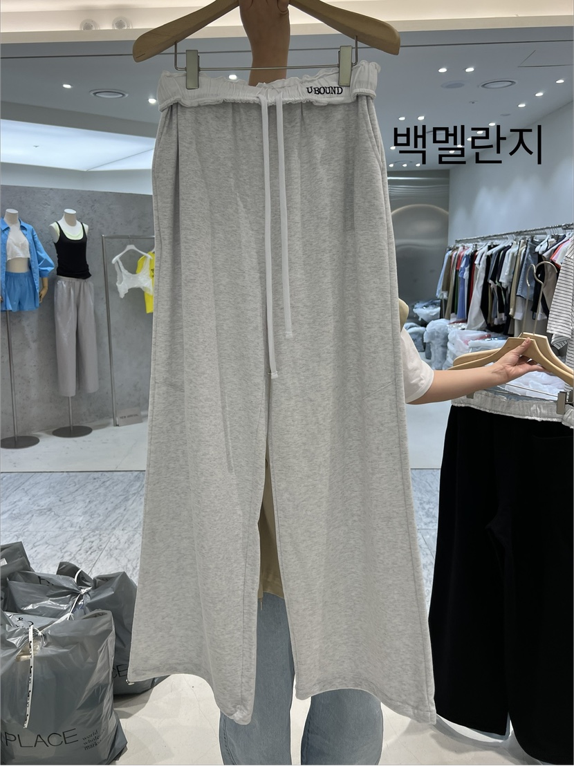 UNBOUND韓國代購女裝新款26春夏熱賣時尚休閑人氣休閑褲刺繡UNBOUND休閑褲圖色1