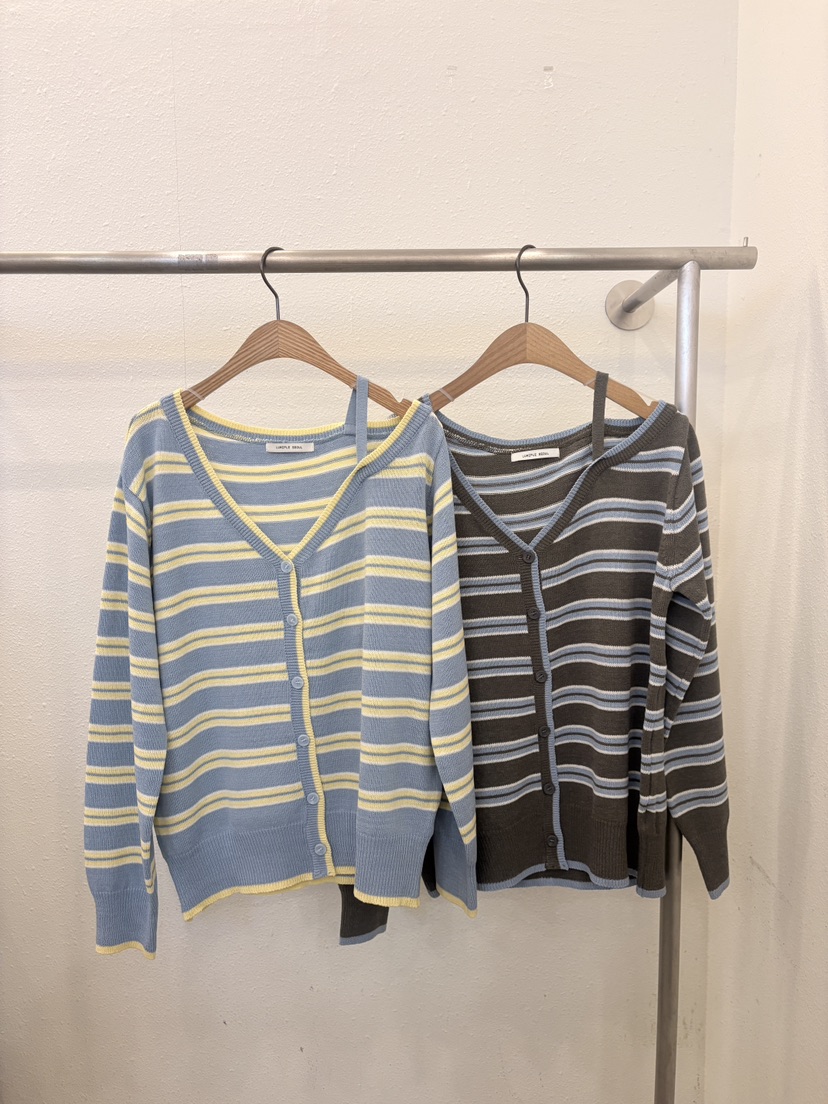 LUMIPLE韓國直郵女裝新款休閑時尚26春夏職業針織衫露肩開衫LUMIPLE針織衫