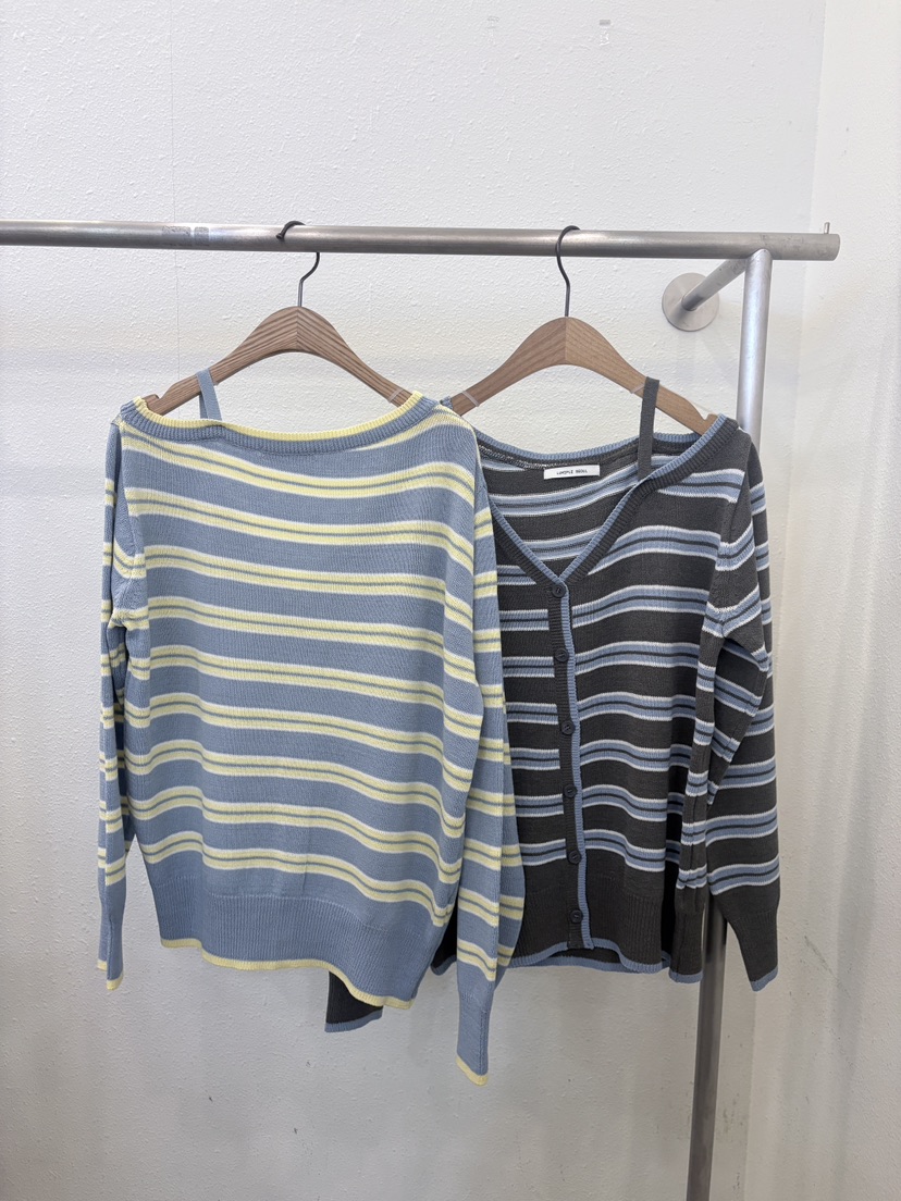 LUMIPLE韓國直郵女裝新款休閑時尚26春夏職業針織衫露肩開衫LUMIPLE針織衫