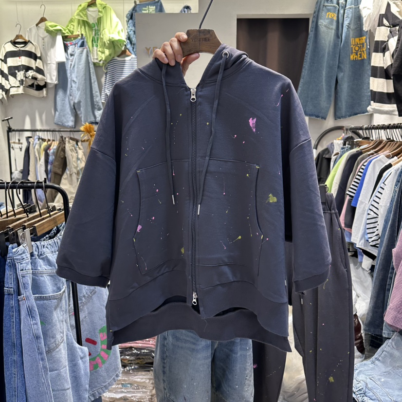 YESFREE韓國直郵實拍女士新款人氣時尚26春夏職業夾克連帽YESFREE夾克圖色2