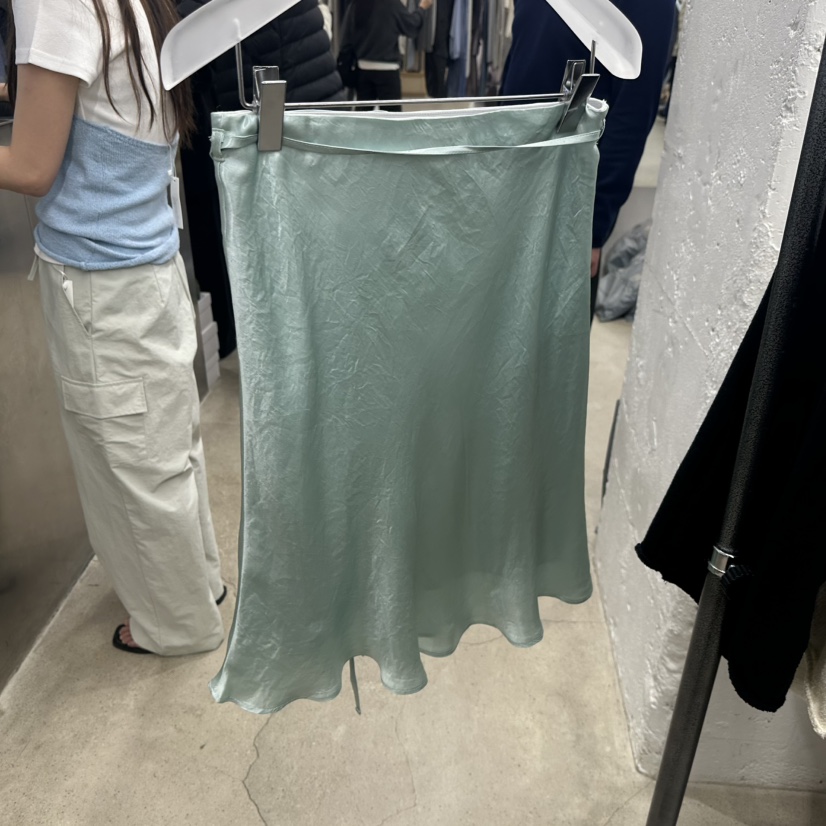 HELVETICA韓國直郵女士新款推薦26春夏半身裙中短裙含腰繩HELVETICA半身裙/中短裙