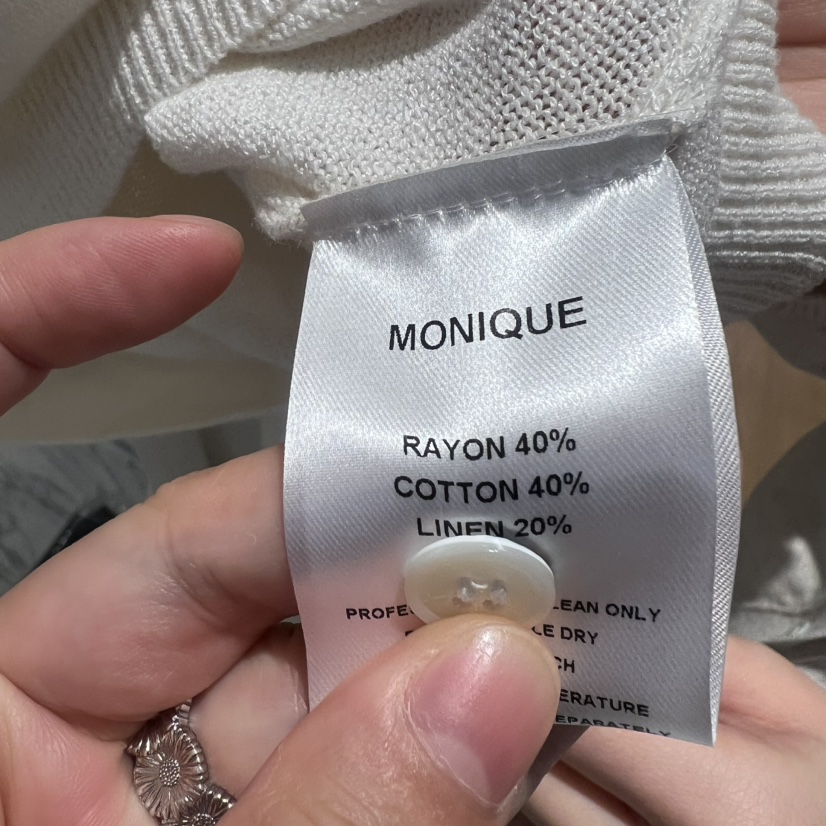 MONIQUE韓國直郵實拍女士新品26春夏休閑人氣針織衫亞麻布MONIQUE針織衫