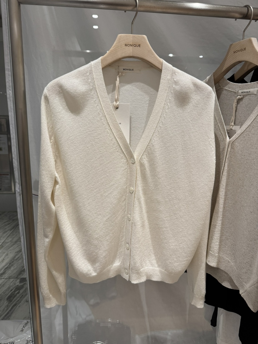 MONIQUE韓國直郵實拍女士新品26春夏休閑人氣針織衫亞麻布MONIQUE針織衫圖色1