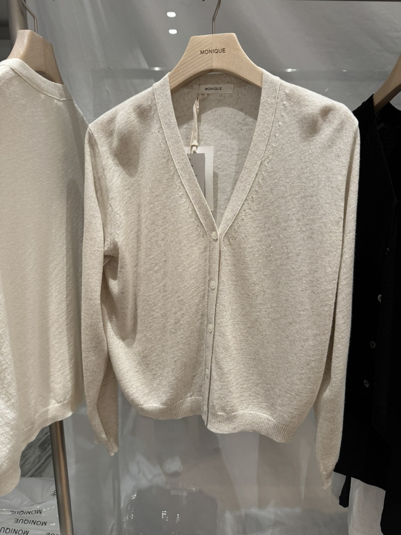 MONIQUE韓國直郵實拍女士新品26春夏休閑人氣針織衫亞麻布MONIQUE針織衫圖色3