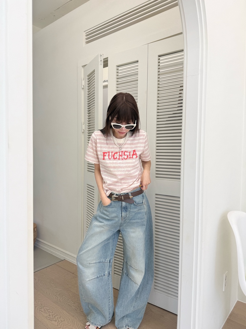 LUMIPLE韓國直郵女裝新品人氣職業推薦休閑熱賣26春夏T恤LUMIPLET恤圖色1