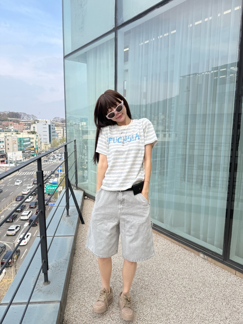 LUMIPLE韓國直郵女裝新品人氣職業推薦休閑熱賣26春夏T恤LUMIPLET恤圖色2